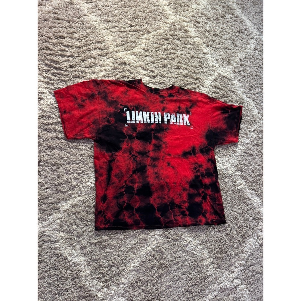 Linkin Park Red Black Tie Dye Graphic Band T-Shirt XL